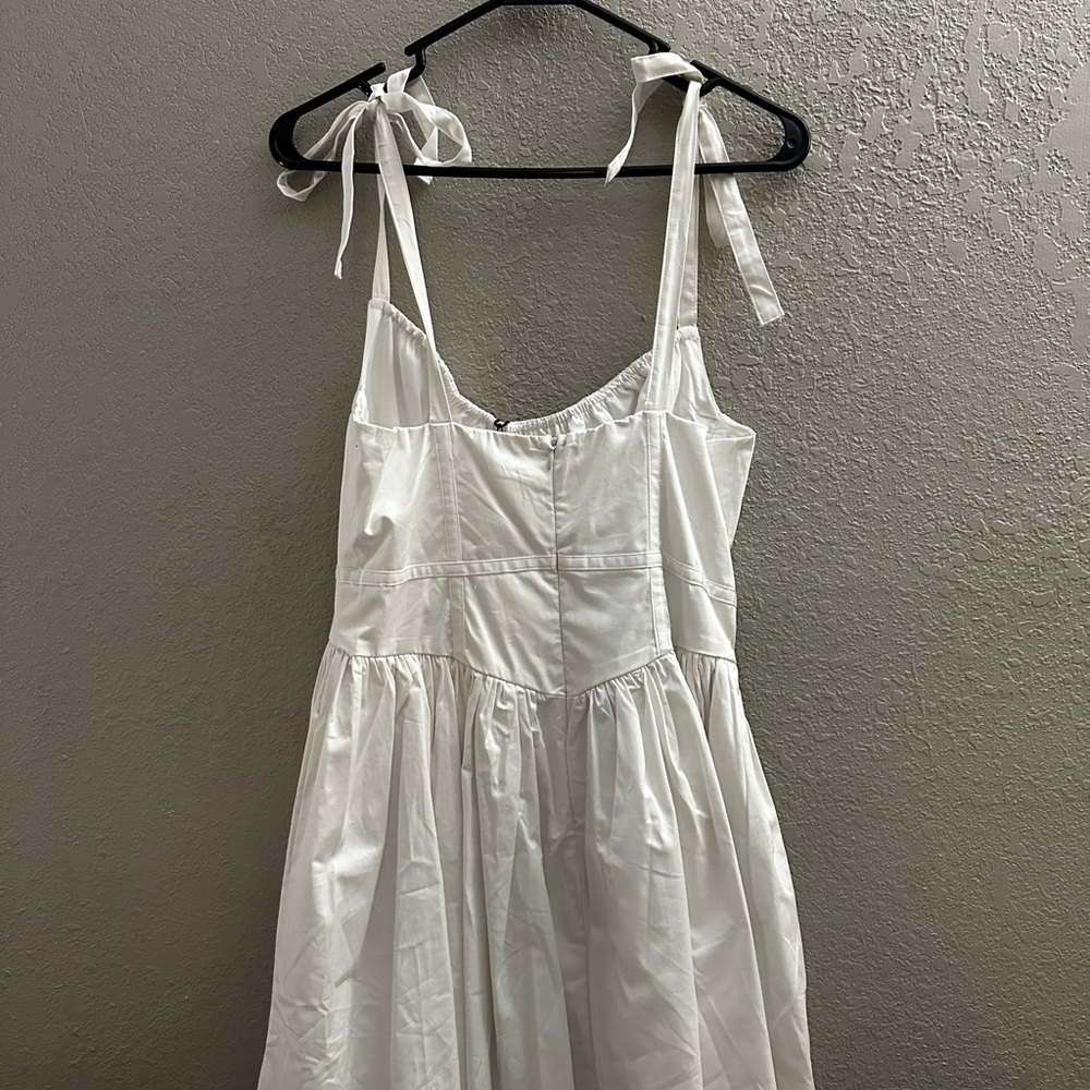 MARBLE White Gathered Tie-Shoulder Dress - Picture 4 of 4